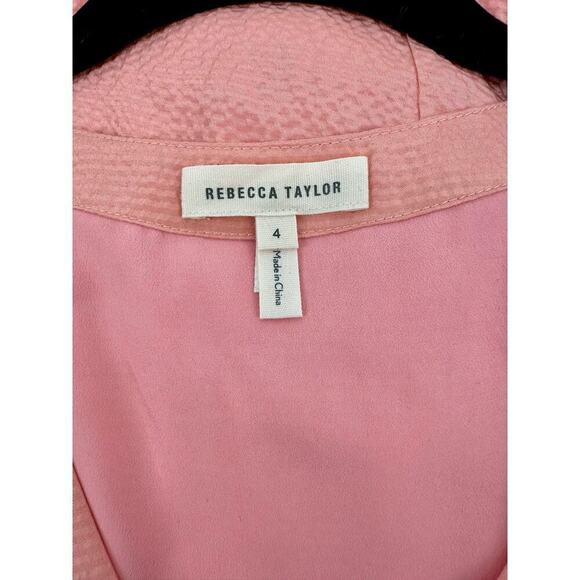 Rebecca Taylor Silk Flutter A-Line Dress Size 4 peach - Picture 8 of 11